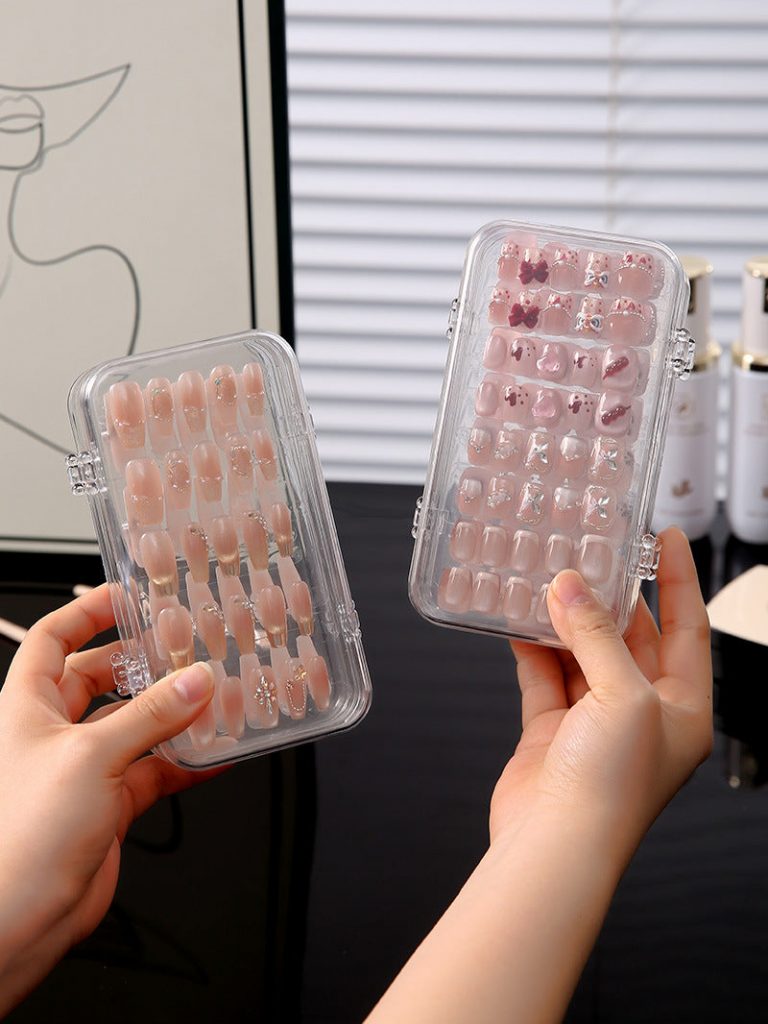 Nail Art Tri-Fold Transparent Storage Box